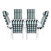 7pcs Dining Set - green and white stripes